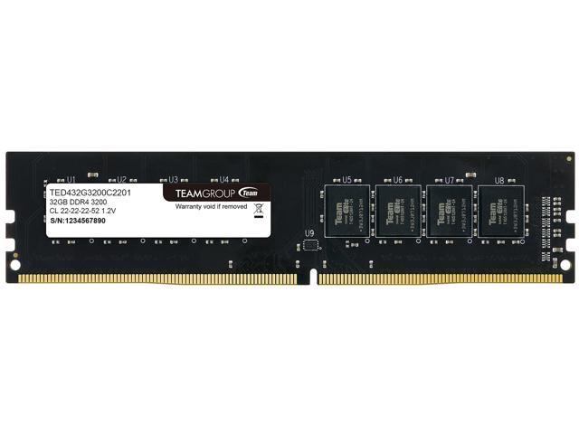 Elite DDR4 3200MHz 32GB (1x32) Desktop Memory TED432G3200C2201