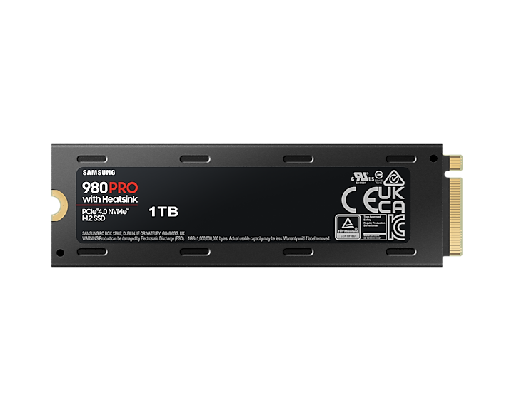 980 Pro M.2 2280 NVMe 1TB Gen4 Internal SSD With Heatsink 7000MB/S MZ-V8P1T0CW