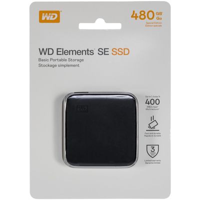 WD Elements SE Portable 480GB 2.5" 400MB/S SSD - Black WDBAYN4800ABK-WESN