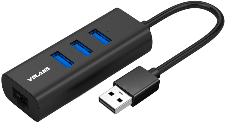 Aluminium 3-Port USB3.0 HUB + RJ45 Gigabit Ethernet Adapter VL-HJ45