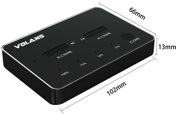 VL-UCM2DS Aluminium 2-Bay USB-C (Gen 2) M.2 NVMe PCI-E SSD Docking Station with Clone