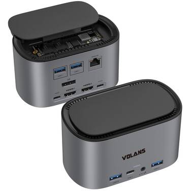 VL-UCTDMD Aluminium 12-in-1 Triple Display Multifunctional USB-C Docking Station