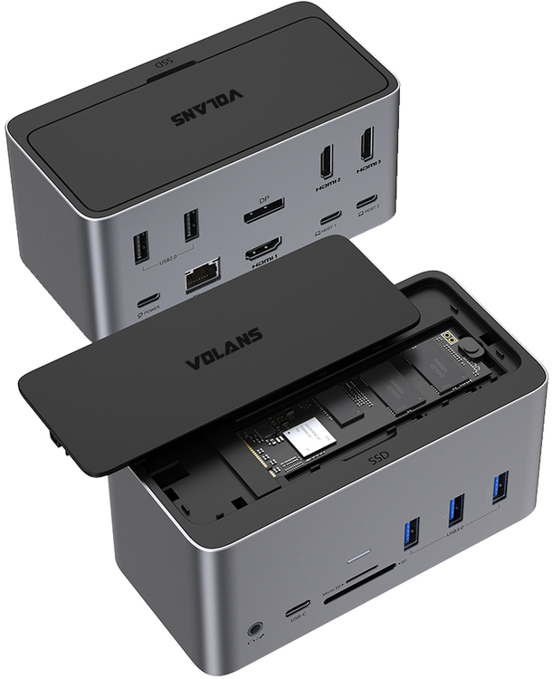 VL-UCQDMD Aluminium Quadruple Display Multifunctional USB-C Docking Station 