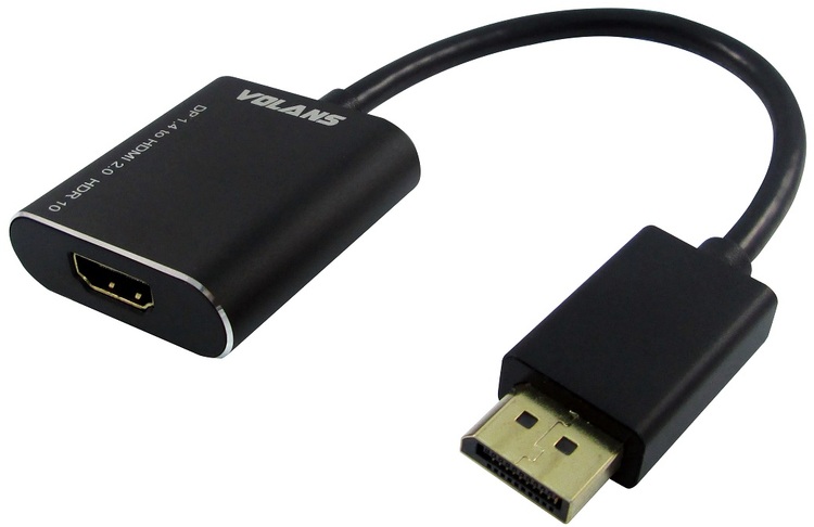 Aluminium ACTIVE DisplayPort 1.4 to HDMI 2.0b Converter with HDR10 (4K/60Hz) VL-DPHM2