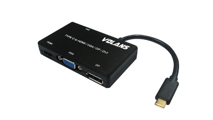 4-in-1 USB Type-C to HDMI/VGA/DP/DVI Adapter VL-UCHDVP