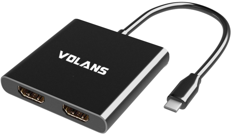 VL-UC2H Aluminium USB-C to Dual HDMI 2.0 Adapter