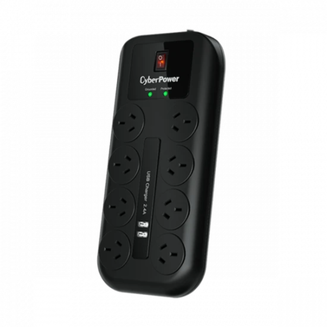 Home Theater 8 Outlet + 2 USB Surge Protector & Powerboard CPSURGE08USB-ANZ