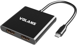 VL-UC2H Aluminium USB-C to Dual HDMI 2.0 Adapter
